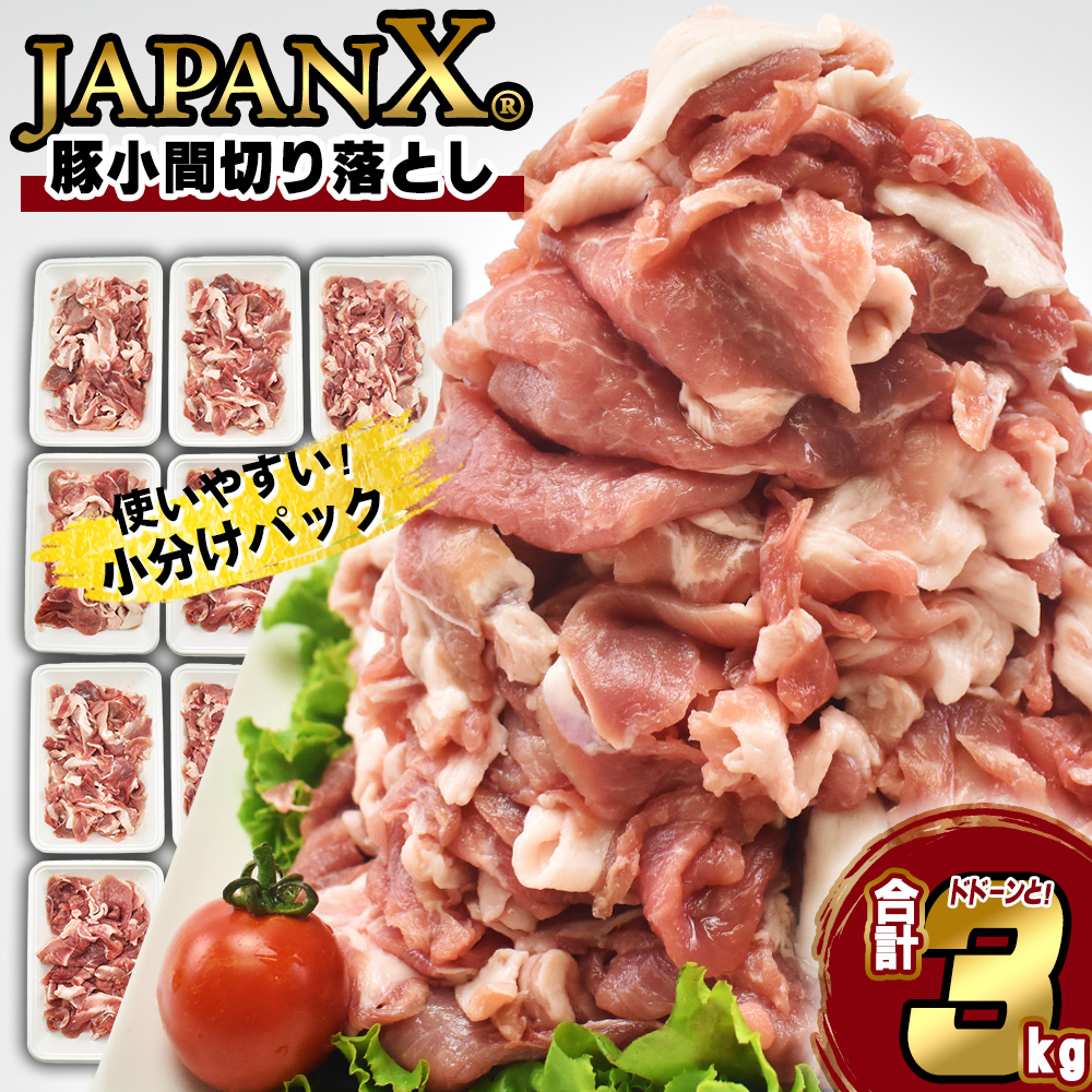 ふるさと納税 よかったもの JAPAN X 豚小間切り落とし/計3kg 【04301-0067】